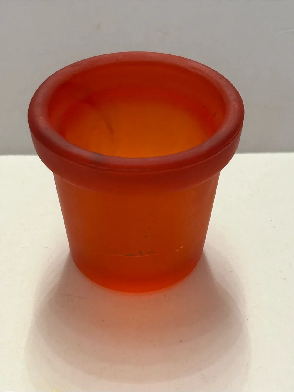 Vintage Votive Frosted Amber Glass 93 Carnevale Made In Taiwan Succulent Planter